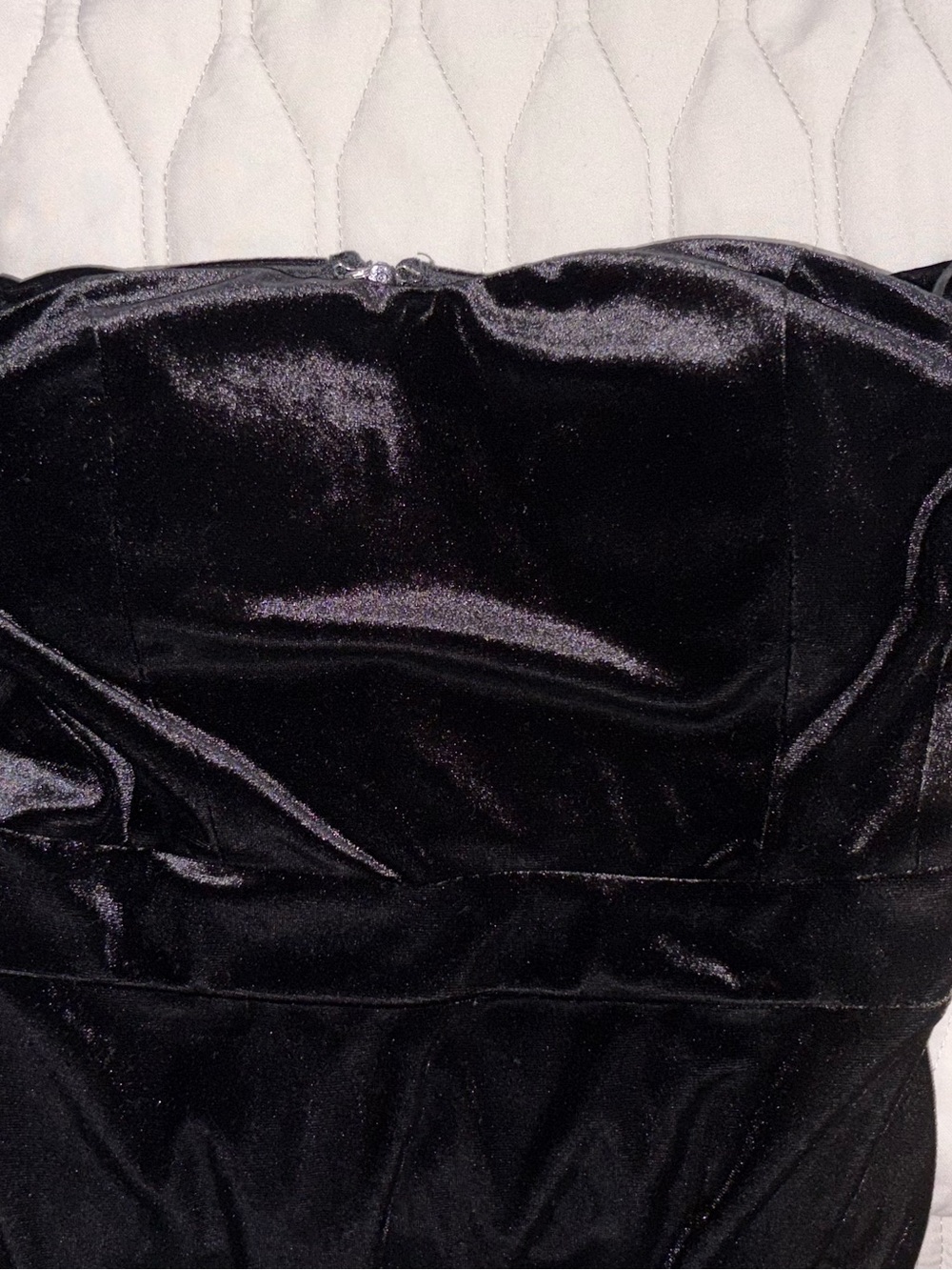 Fashion Nova Black Velvet Long Sleeve Dress